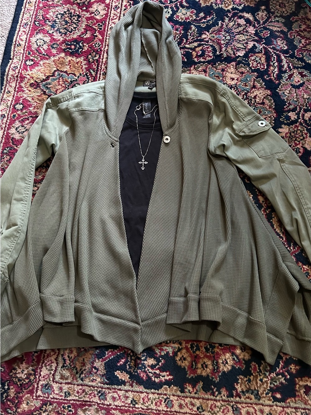 DC Olive Green Hooded Utility Jacket